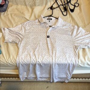 Bad Birdie White Patterned Polo Shirt